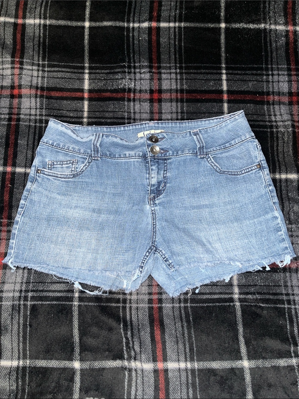 lei Light Blue Distressed Denim Cut Off Shorts